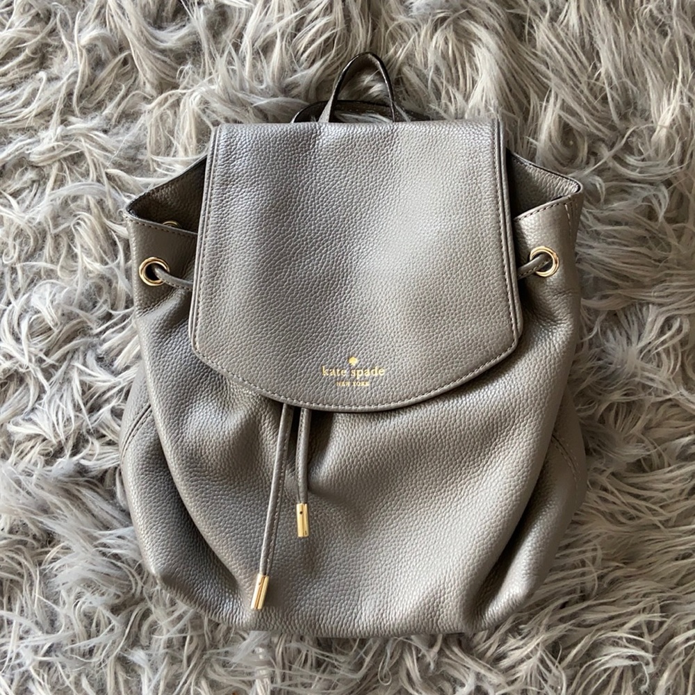 Kate Spade Gray Backpack with Adjustable Straps
